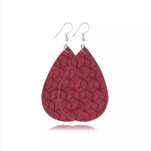 Faux Leather Lightweight Leaf Earrings
